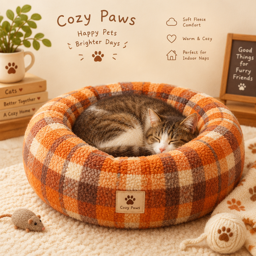 Cozy Den Plaid Pet Bed